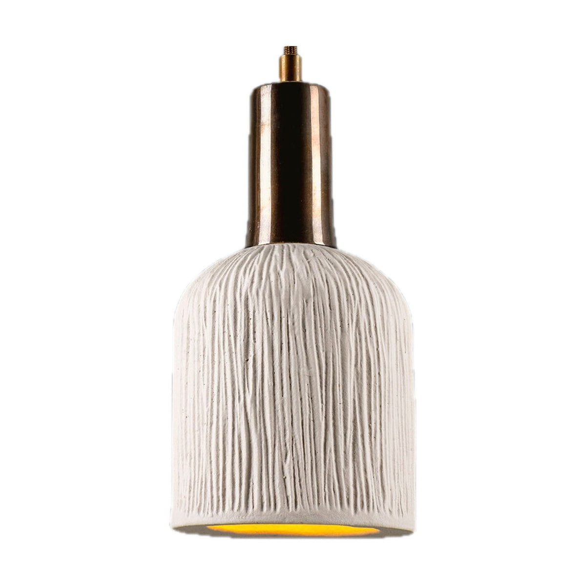 Osier Ceramic Pendant Light - Matt White Striped