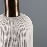 Osier Ceramic Pendant Light - Matt White Striped
