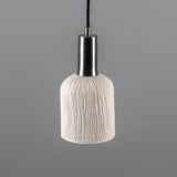 Osier Ceramic Pendant Light - Matt White Striped