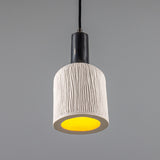 Osier Ceramic Pendant Light - Matt White Striped