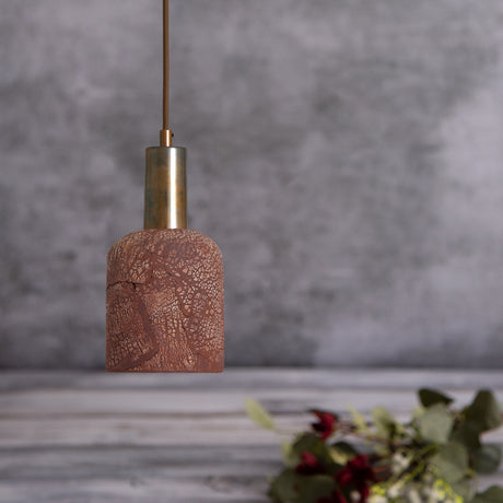 Osier Ceramic Pendant Light - Red Iron