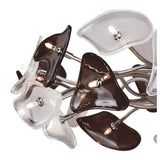 Otto 65cm Ring 24 Light Glass Chandelier - Chrome & Black