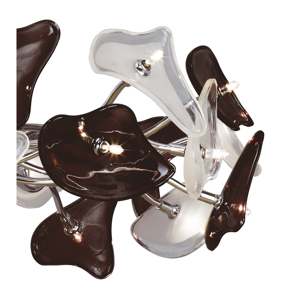 Otto 65cm Ring 24 Light Glass Chandelier - Chrome & Black