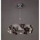 Otto 65cm Ring 24 Light Glass Chandelier - Chrome & Black