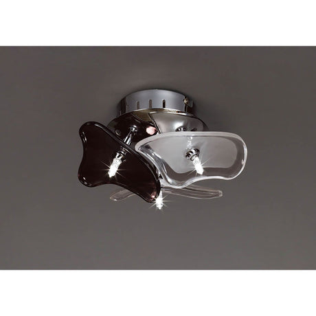 Otto 3 Light Glass Wall/Ceiling Light - Chrome/Black