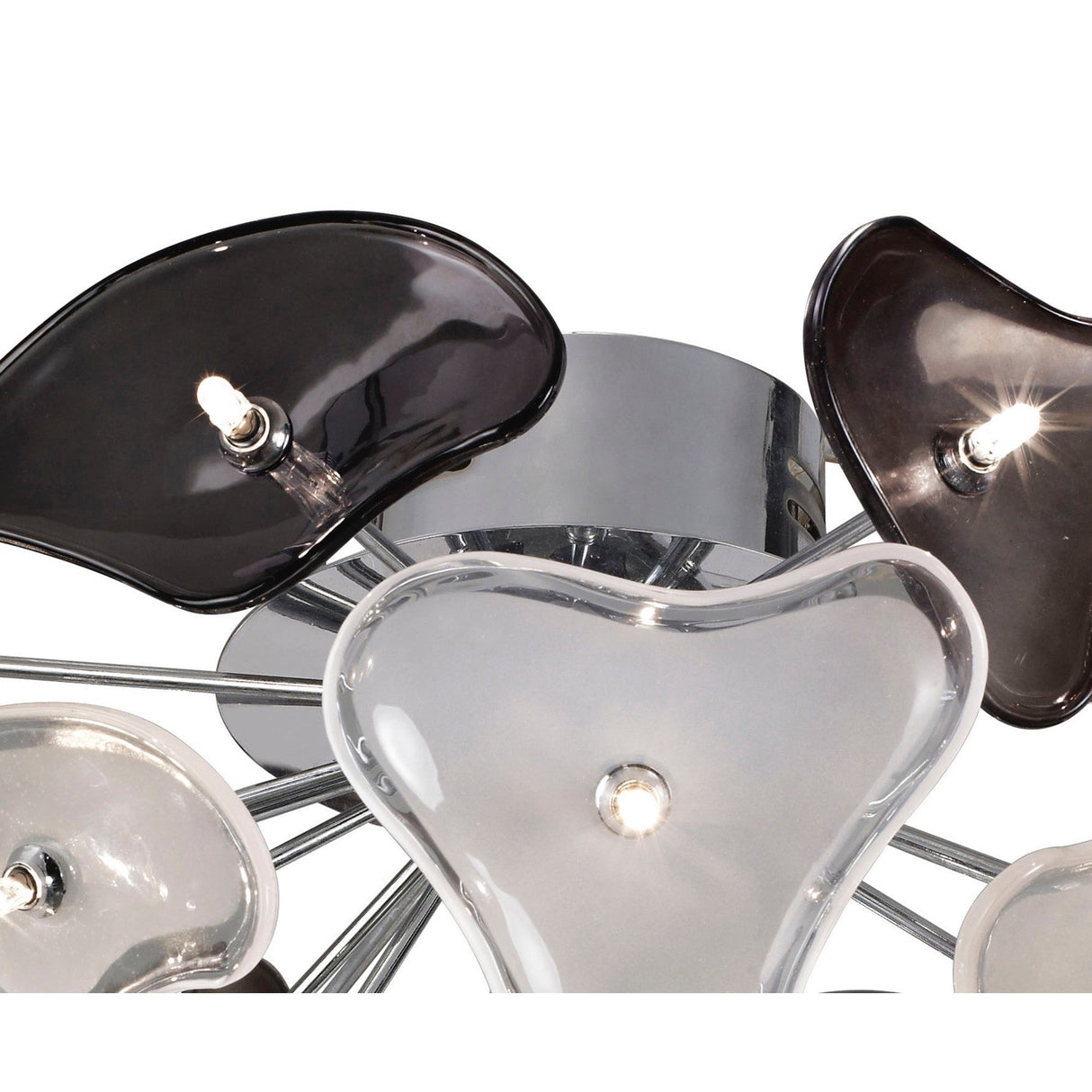 Otto 21 Light Semi-Flush Ceiling Light - Frosted Glass Chrome