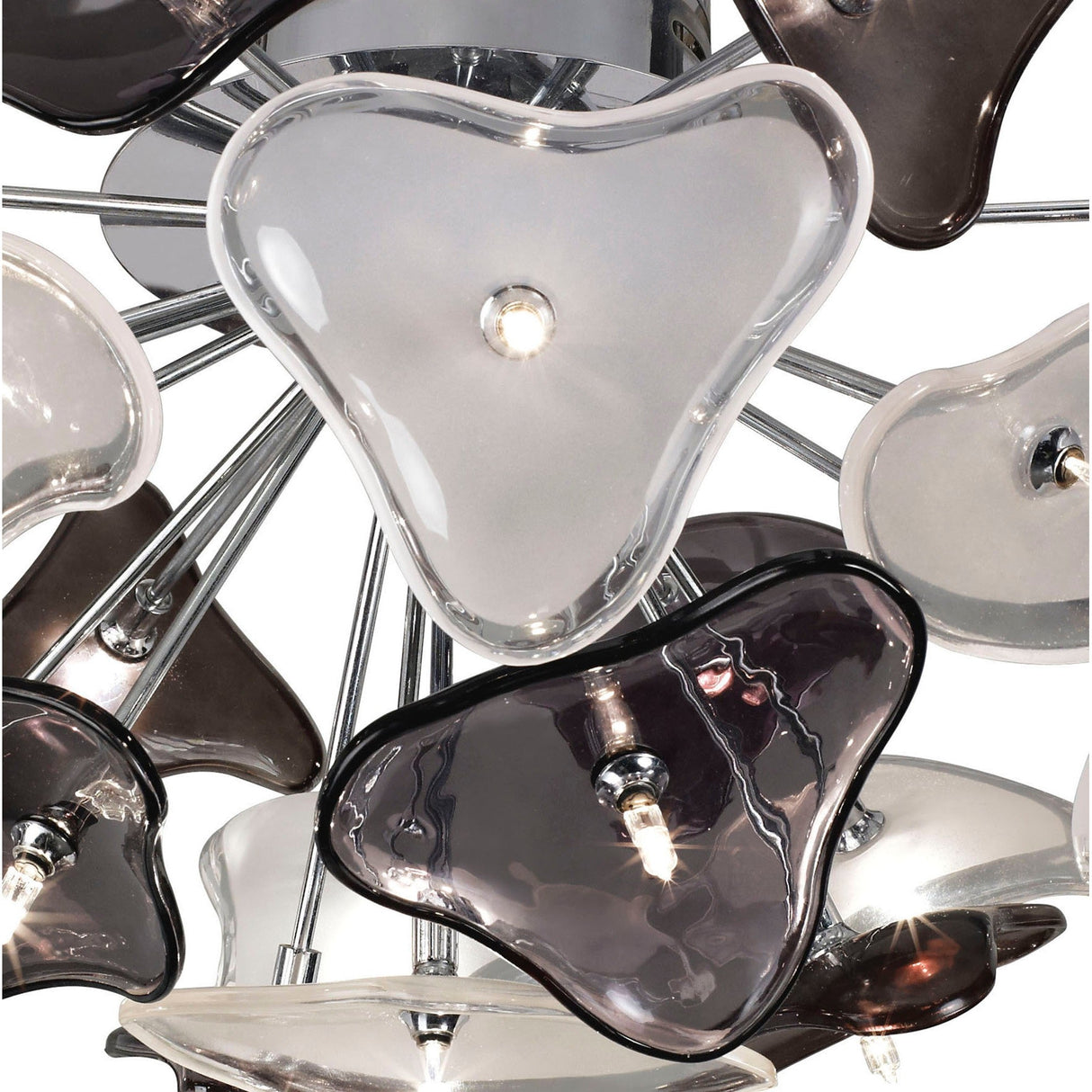 Otto 21 Light Semi-Flush Ceiling Light - Frosted Glass Chrome