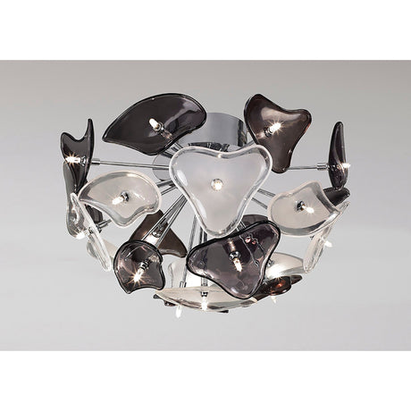 Otto 21 Light Frosted Glass Semi-Flush Ceiling Light – Chrome