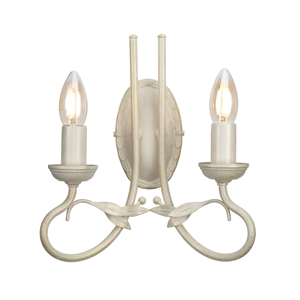 Olivia 2 Light Wall Light - Ivory/Gold Patina