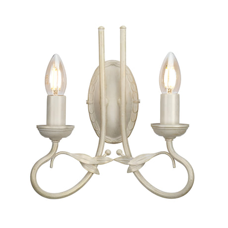 Olivia 2 Light Wall Light - Ivory/Gold Patina