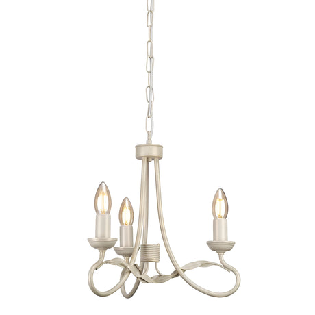 Olivia 3 Light Chandelier - Ivory/Gold Patina