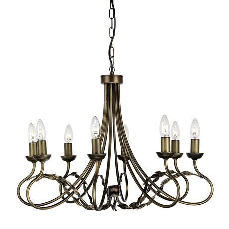 Olivia 8 Light Chandelier - Black/Gold Patina