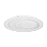 Palagiano 1 LED flush ceiling light, 38cm round white fitting with offset stepped rings and white steel body, shown on a plain white background.