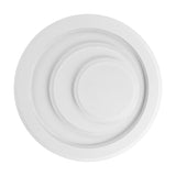 Palagiano 1 LED flush ceiling light, 48cm round white fixture with layered off-centre rings for a stepped effect, shown on a plain white background.