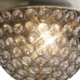 Paloma 2 Light Small Crystal Flush Ceiling Light - Antique Brass