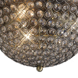 Paloma 3 Light Large Crystal Flush Ceiling Light - Antique Brass