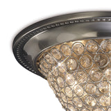 Paloma 2 Light Small Crystal Flush Ceiling Light - Satin Nickel