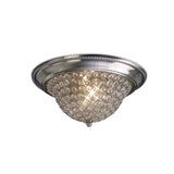 Paloma 2 Light Medium Crystal Flush Ceiling Light - Satin Nickel