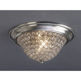 Paloma 2 Light Medium Crystal Flush Ceiling Light - Satin Nickel