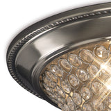 Paloma 3 Light Large Crystal Flush Ceiling Light - Satin Nickel
