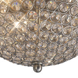 Paloma 3 Light Large Crystal Flush Ceiling Light - Satin Nickel