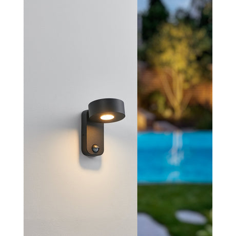 Palosco LED Outdoor Wall Light with Motion Sensor - Black