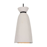 Pando Ceramic Pendant Light - Matt White Striped
