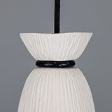 Pando Ceramic Pendant Light - Matt White Striped
