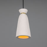 Pando Ceramic Pendant Light - Matt White Striped