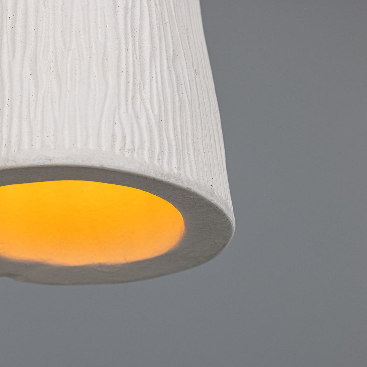Pando Ceramic Pendant Light - Matt White Striped