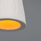 Pando Ceramic Pendant Light - Matt White Striped