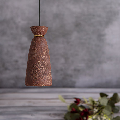 Pando Ceramic Pendant Light - Red Iron