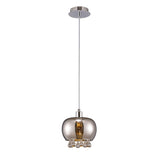 Pandora 18cm Small 1 Light Glas  Pendant Light - Polished Chrome