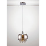 Pandora 18cm Small 1 Light Glas  Pendant Light - Polished Chrome