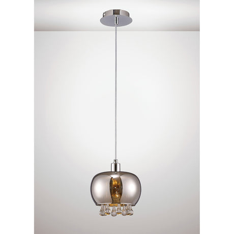Pandora 18cm Small 1 Light Glas  Pendant Light - Polished Chrome