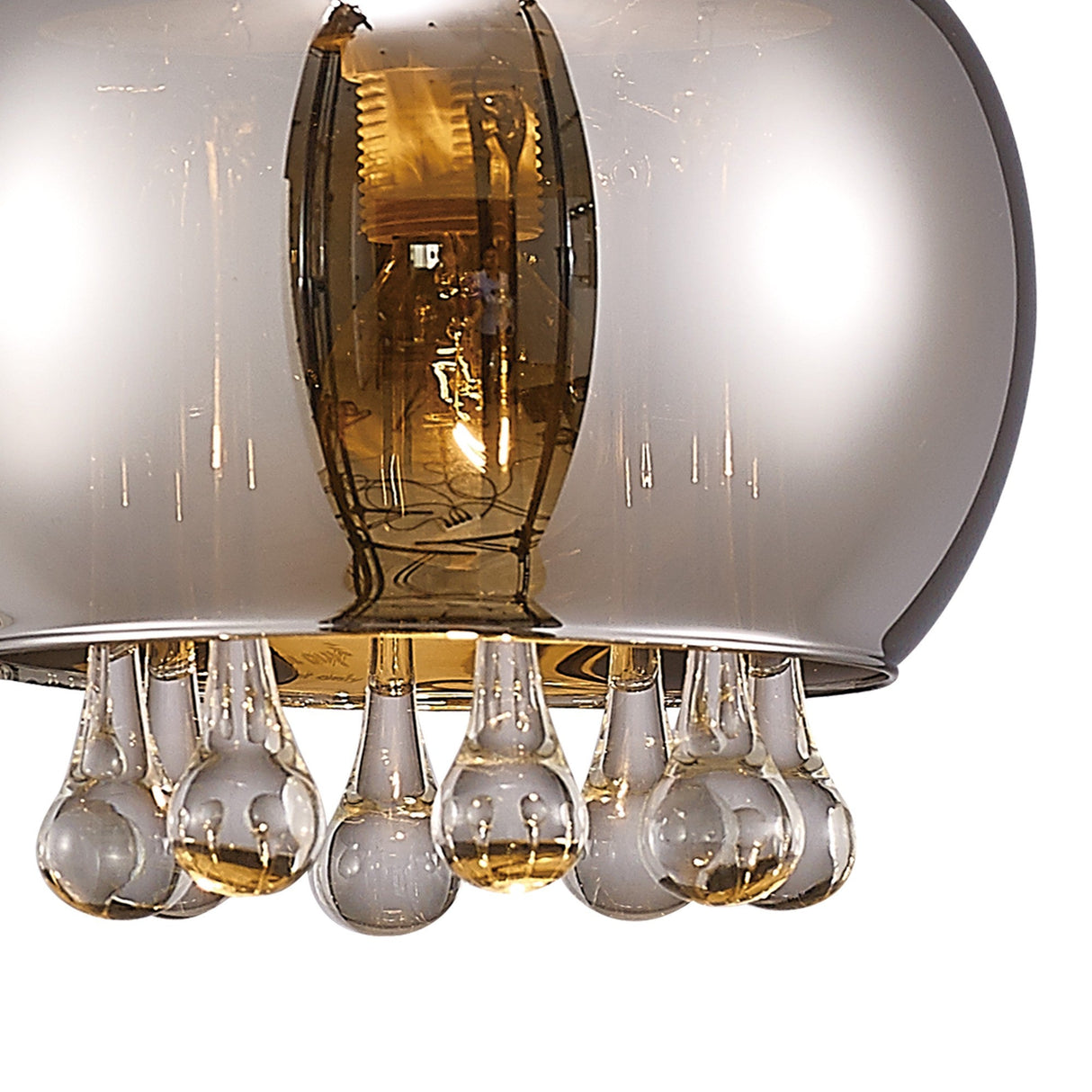 Pandora 3 Light Glass Cluster Pendant Light - Polished Chrome