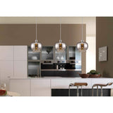 Pandora 3 Light Glass Bar Pendant Light - Polished Chrome