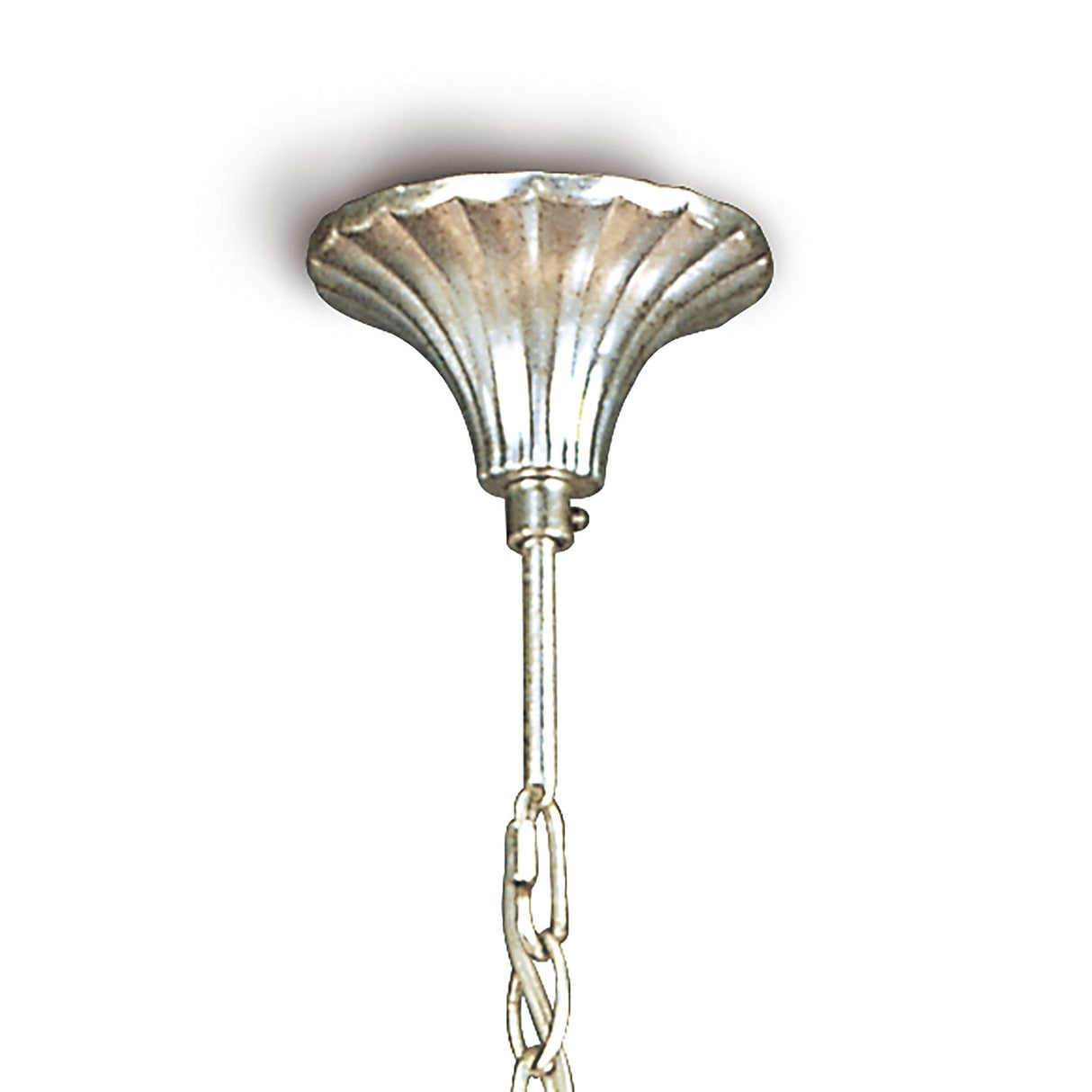 Paola 64cm 3 Arm 6 Light Chandelier - Silver With Cream Shades