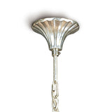 Paola 64cm 3 Arm 6 Light Chandelier - Silver With Cream Shades