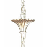 Paola 64cm 3 Arm 6 Light Chandelier - Silver With Cream Shades