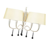 Paola 64cm 3 Arm 6 Light Chandelier - Silver With Cream Shades