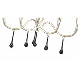 Paola 64cm 3 Arm 6 Light Chandelier - Silver With Cream Shades