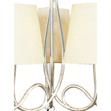 Paola 64cm 3 Arm 6 Light Chandelier - Silver With Cream Shades