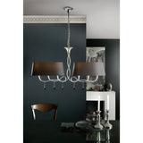 Paola Linear 2 Arm 6 Light Chandelier - Silver With Black Shades