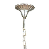 Paola Linear 2 Arm 6 Light Chandelier - Silver With Cream Shades