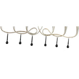 Paola Linear 2 Arm 6 Light Chandelier - Silver With Cream Shades