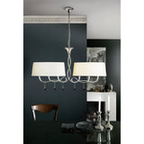 Paola Linear 2 Arm 6 Light Chandelier - Silver With Black Shades
