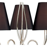 Paola 55cm 3 Light Chandelier - Silver With Black Shades