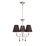 Paola 55cm 3 Light Chandelier - Silver With Black Shades