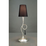Paola 1 Light Table Lamp - Silver With Black Shade